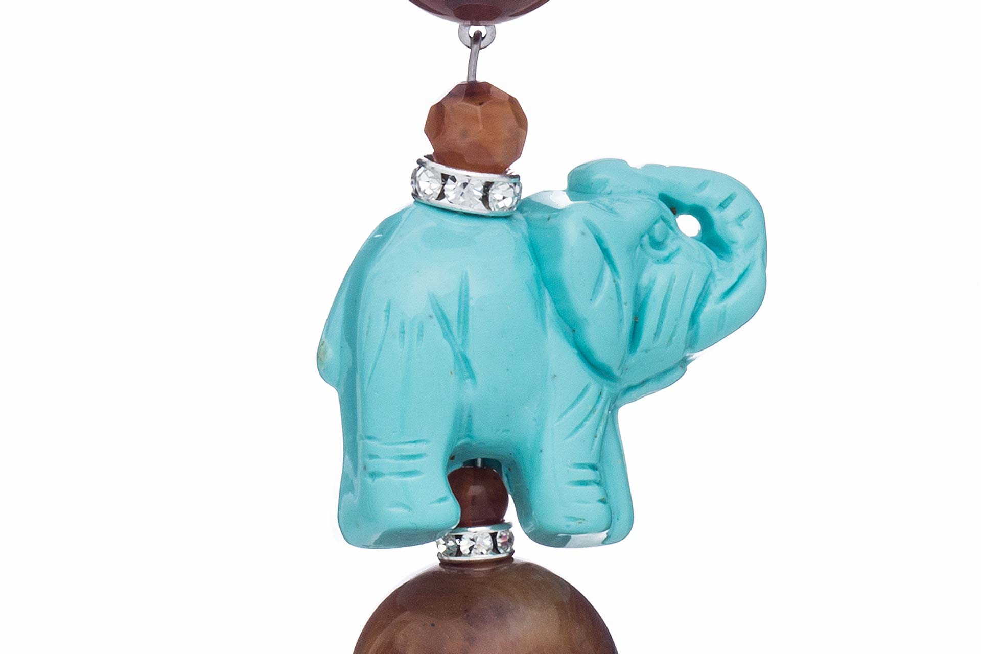 YAYAKO Orecchini Pendenti A Forma Di Elefante In Acrilico, Leggeri (3,6g), 35x33 Mm, Ganci In Acciaio Inox, Confezione In Sacchetto Di Velluto